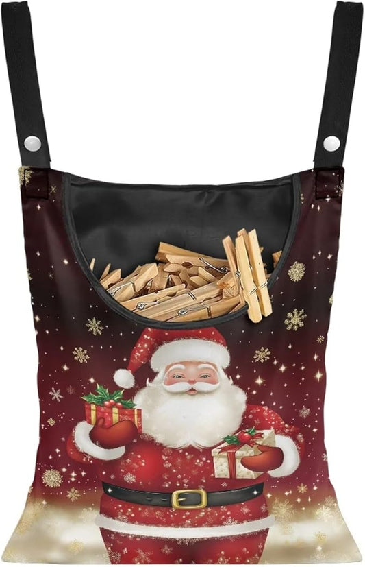 Christmas Santa Claus 2025 Waterproof Clothespin Pouch by CREAMIC