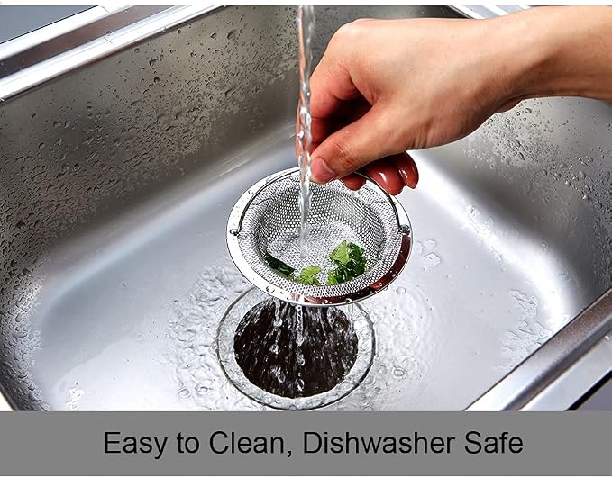 Kitchen Sink Strainer, 4.5" Diameter, Stainless Steel, Rust Free and Dishwasher - Image 6
