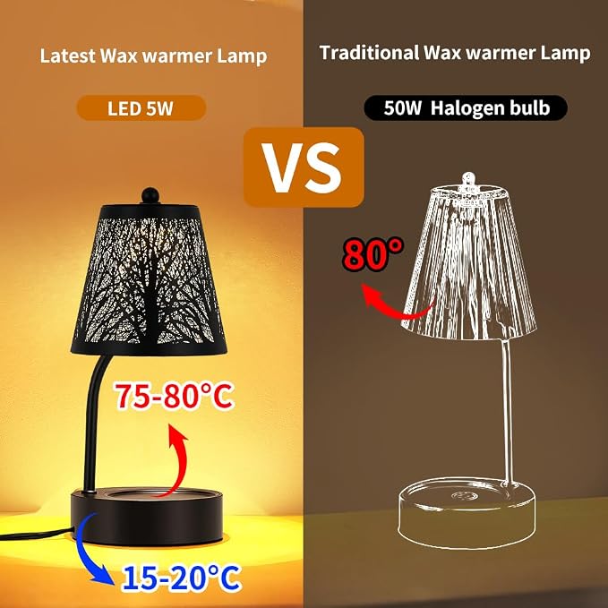 Black Tree Candle Warmer Lamp, LED Colors Changing Candle Warmer - Image 6