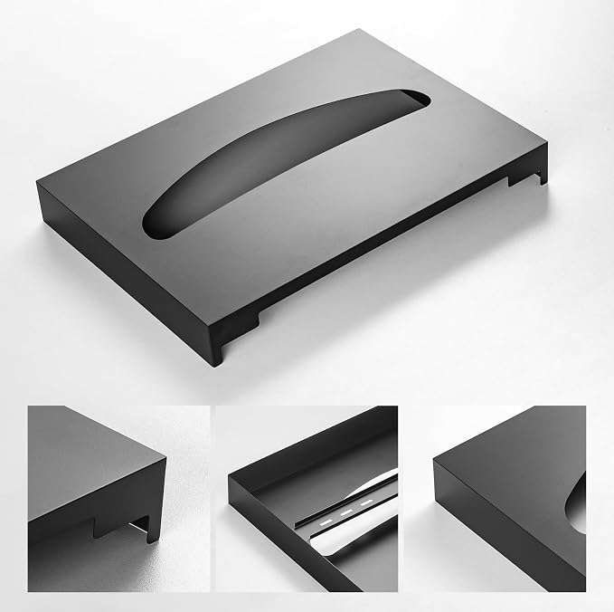 Toilet Seat Cover Dispenser Wall Mounted Stainless Steel Matte Black - Image 4