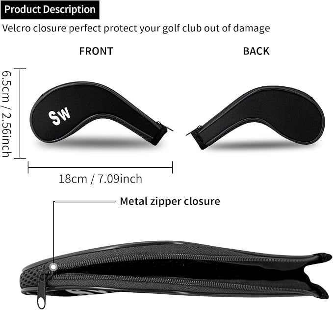 Golf 12pcs Thick Synthetic Golf Iron Head Covers Set Headcover Fit All Brands - Image 2