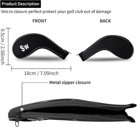 Golf 12pcs Thick Synthetic Golf Iron Head Covers Set Headcover Fit All Brands - Image 2