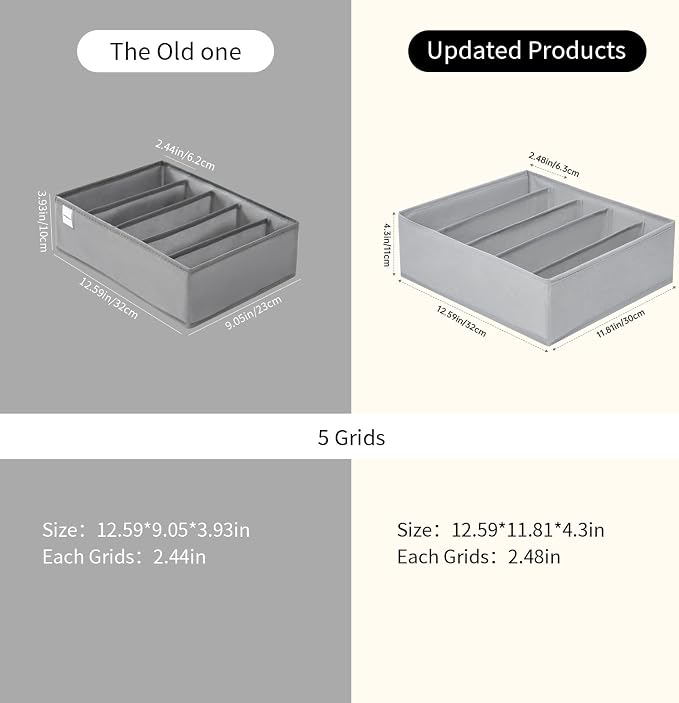 4 Packs Wardrobe Clothes Organizer, 5 Grids Washable Portable Closet Organizer - Image 2