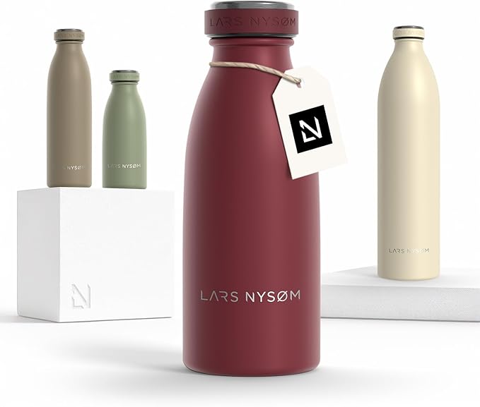 LARS NYSØM Stainless Steel Insulated Water Bottle 12oz 17oz 25oz 34oz 51oz | by LN