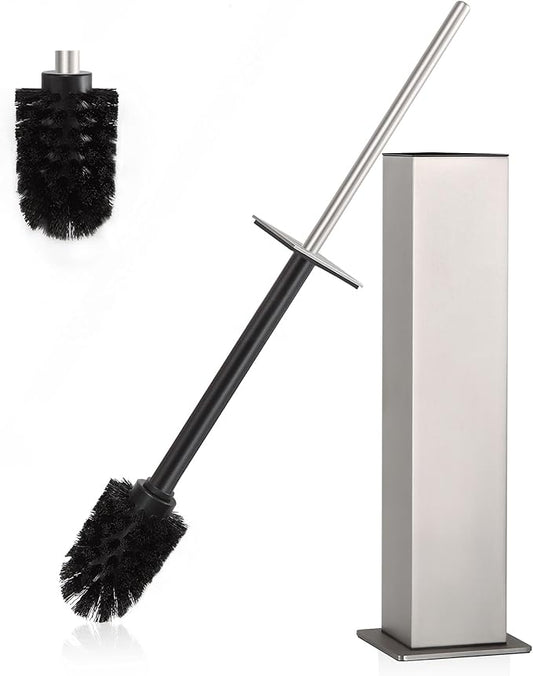 BVL Toilet Brush and Holder Set Brushed Nickel Stainless Steel 304 Square by BVLBath
