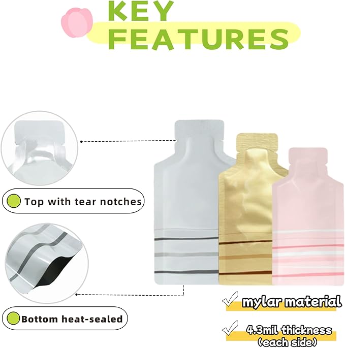 100 Pack 1.97x4.3 inch Heat Seal Sample Mylar Packets - Image 4