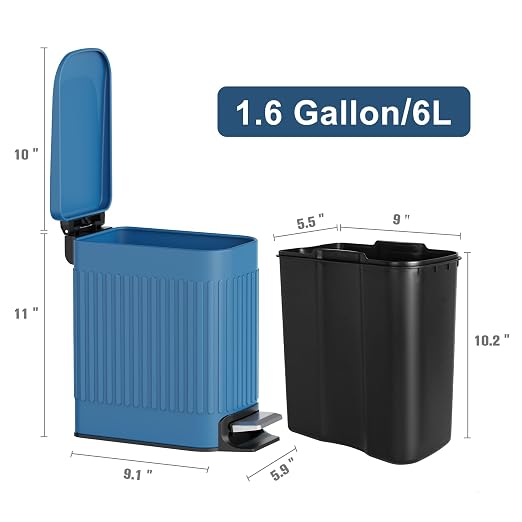 TrashAid Slim Bathroom Trash Can - Image 7