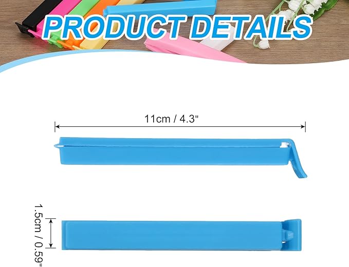 PATIKIL Sealing Clips 4.3 Inch, 10 Pack Reusable Plastic Bag Clip Clamp Sealer - Image 2