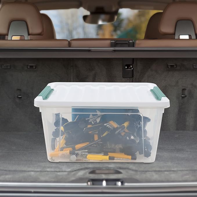 35 L Clear Large Storage Box, Plastic Storage Bins - Image 4