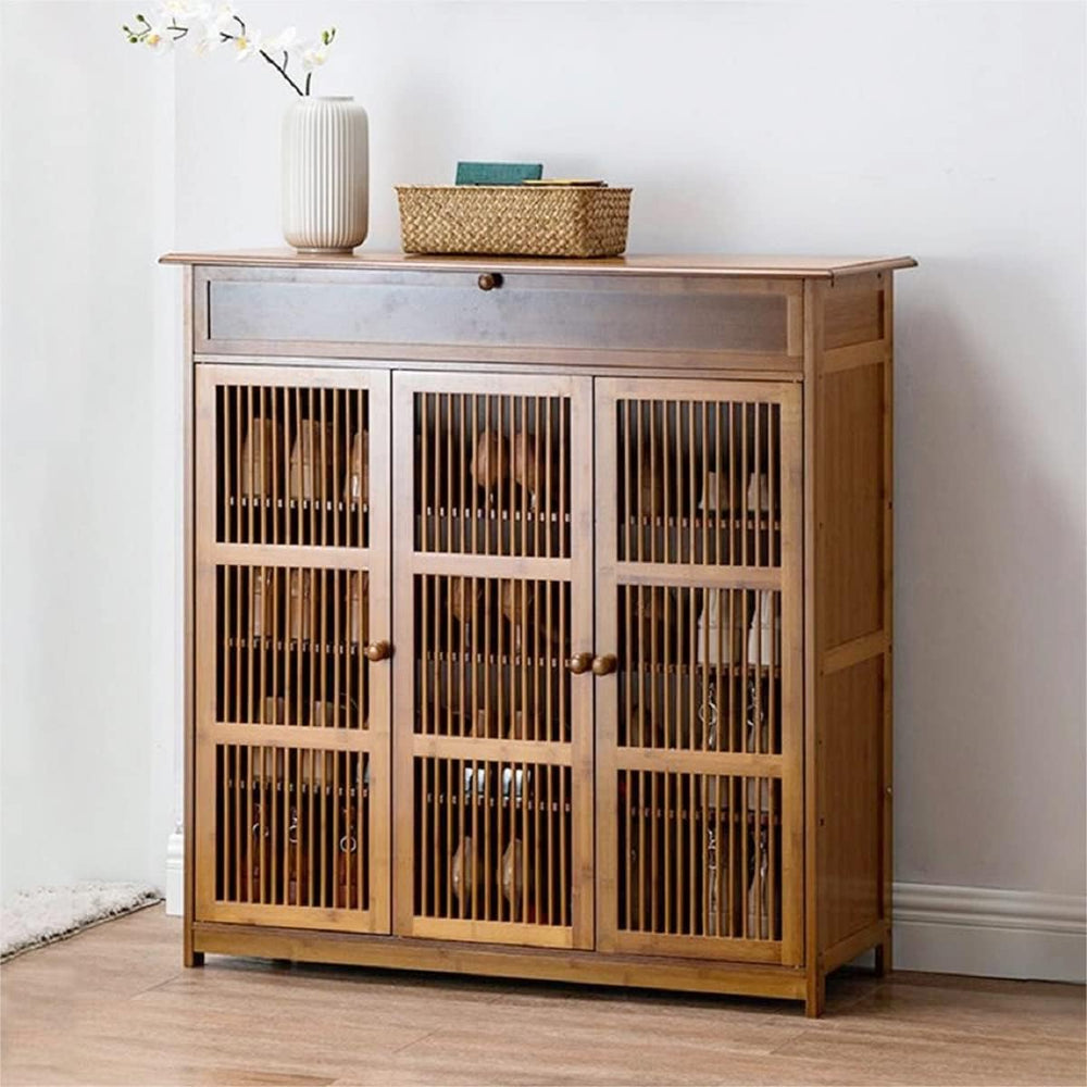 Gdrasuya10 Bamboo Shoe Storage Cabinet Organizer, Shoe Cabinet for Entryway 4...