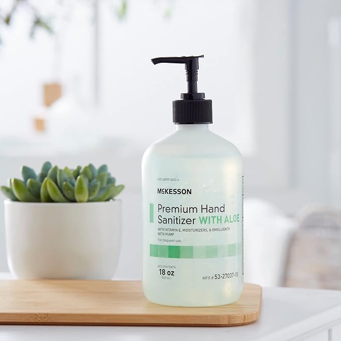 McKesson Hand Sanitizer with Aloe, 18 oz Pump Bottle – 70% Ethyl Alcohol - Image 8
