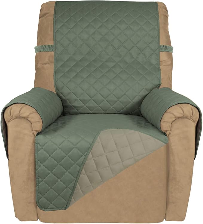PureFit Reversible Quilted Recliner Sofa Cover, Water Resistant Slipcover by PureFit