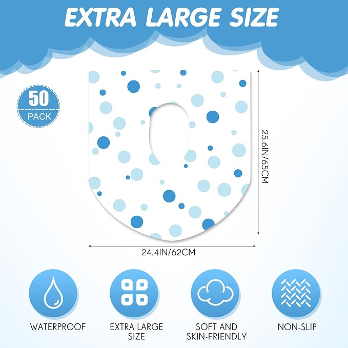 50 Packs Disposable Toilet Seat Covers Extra Large Individually Wrapped - Image 2