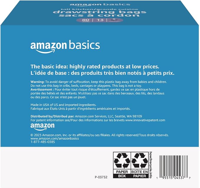 Amazon Basics Ultra-Force Tall Kitchen Drawstring Trash Bags, Lavender Scented - Image 3