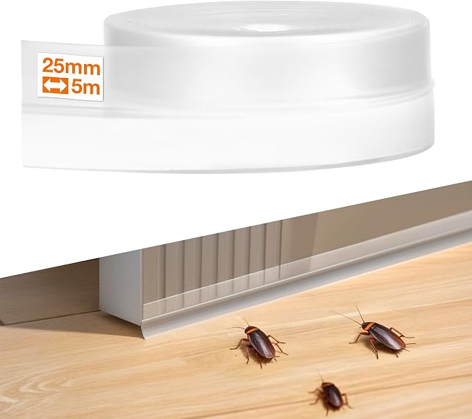 RECAPS 25mm 16.4 Feet Silicone Weather Stripping Door Seal, Transparent Under by RECAPS