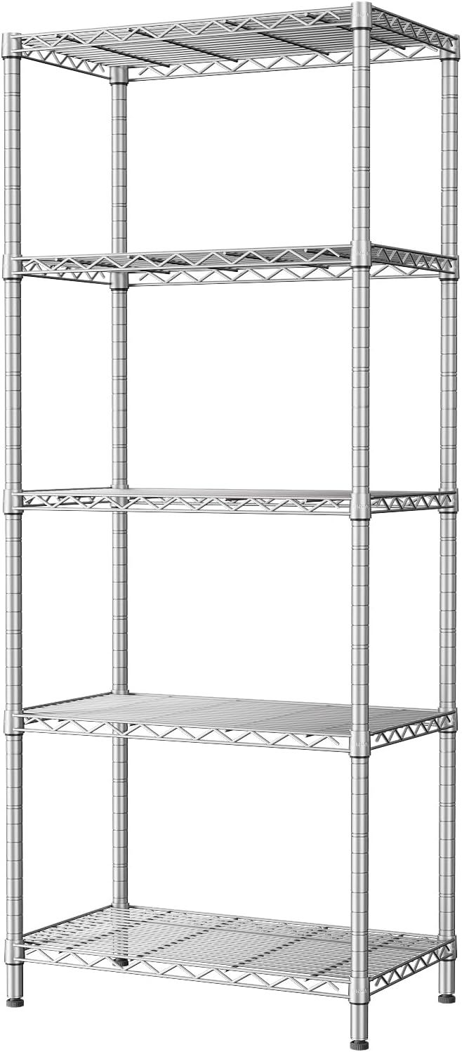 SINGAYE 5 Metal Shelves Wire Shelving Storage Shelf Adjustable Unit Pantry