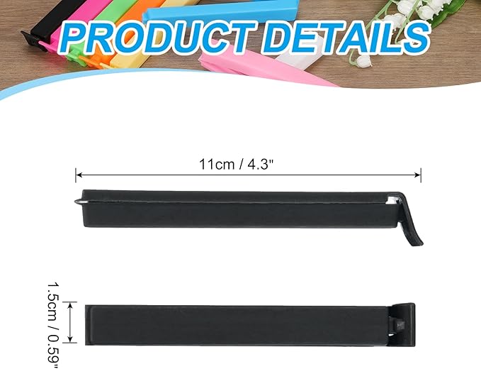 PATIKIL Sealing Clips 4.3 Inch, 10 Pack Reusable Plastic Bag Clip Clamp Sealer - Image 2
