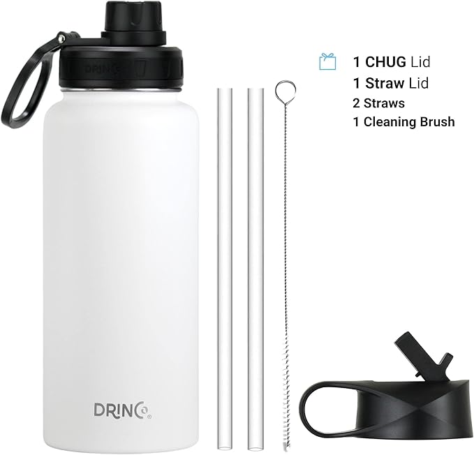 DRINCO Stainless Steel Water Bottle Spout Lid Vacuum Insulated Double Wall - Image 2