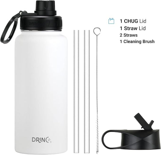 DRINCO Stainless Steel Water Bottle Spout Lid Vacuum Insulated Double Wall - Image 2