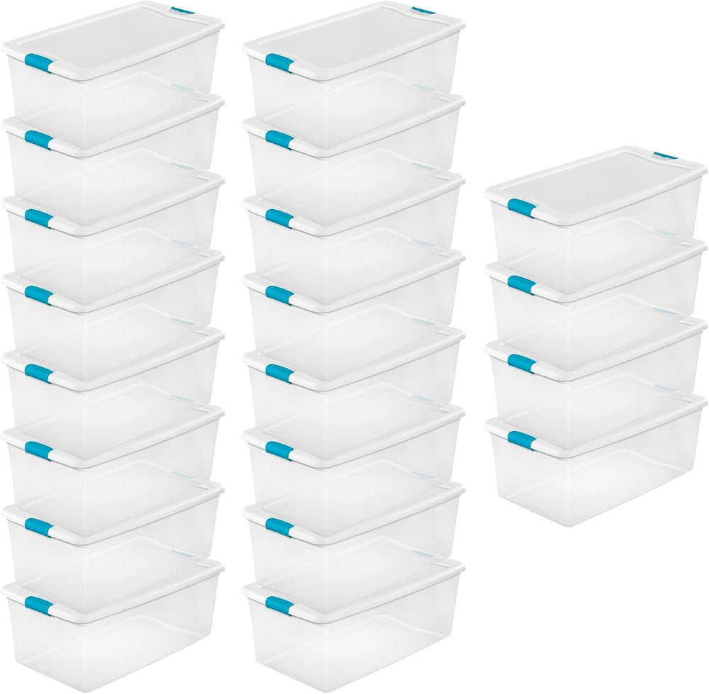 Sterilite Latching Box with Lids for Home and Office, 106 Quart, 20-Pack