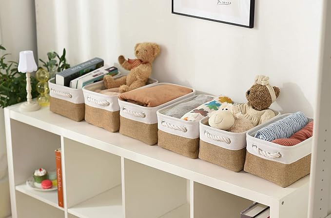 Small Baskets for Organizing, Collapsible Storage Baskets for Shelves, Storage