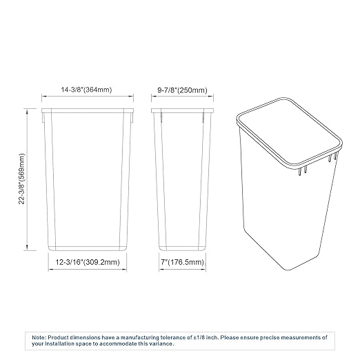 Dowell 50L Wastebasket Trash Container, 52.8Qt/13.2Gal, - Image 6
