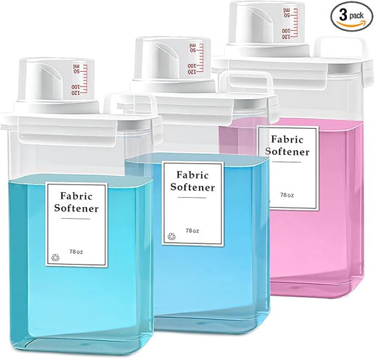 3 Pack Laundry Detergent Dispenser, 78oz Laundry Soap Dispenser, Refluxable by HONGYAARTDIY