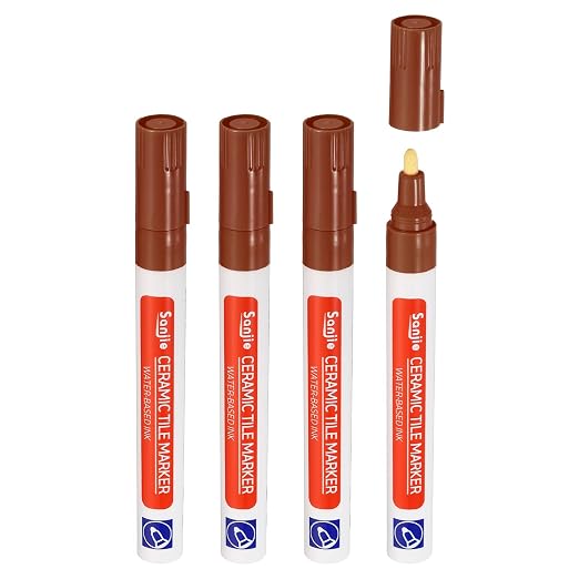PATIKIL Grout Pen, 4 Pack Brown Tile Marker Waterproof Grout Sealer Pen Tile by PATIKIL
