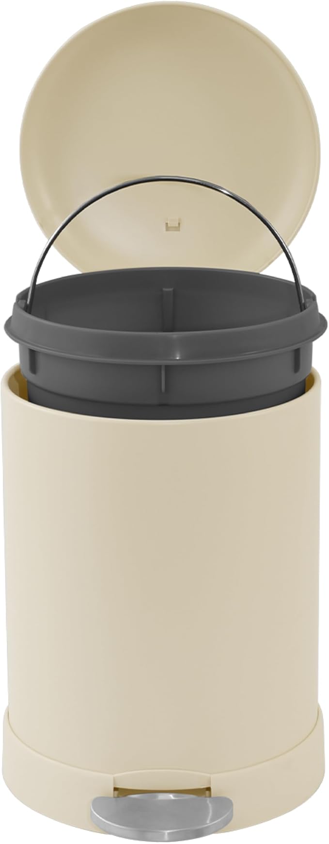 Glad Small Trash Can, 1.2 Gallon | Round Stainless Steel Garbage Bin - Image 3