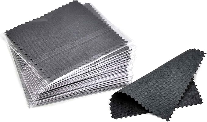 SEVENWELL 50pcs Jewelry Cleaning Cloth Dark Gray Polishing Cloth by SEVENWELL