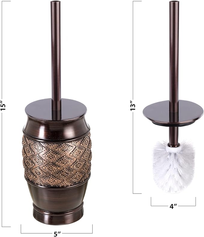 Creative Scents Dublin Brown Toilet Brush Set - Image 3