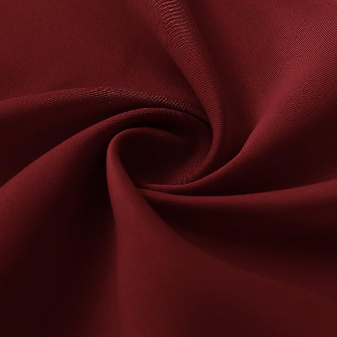 RYB HOME Curtains for Bedroom 72 inches Long, W 34 x L 72, Burgundy Red - Image 2