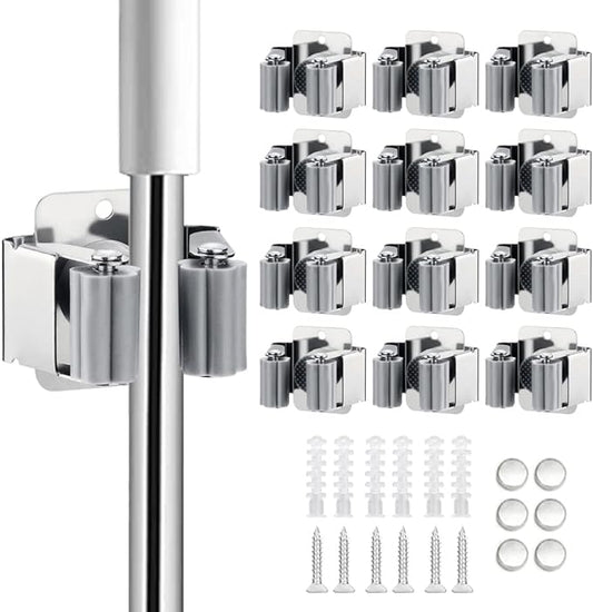 12PCS Broom and Mop Holder, Heavy Duty Garden Tool Organizer Rack Rake and by JAMEND+CLXP
