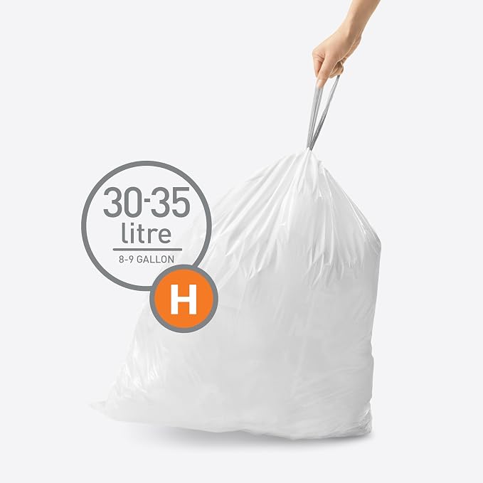 simplehuman Code H 200 Count, Dispenser Pack Custom Fit Liners, Drawstring - Image 4