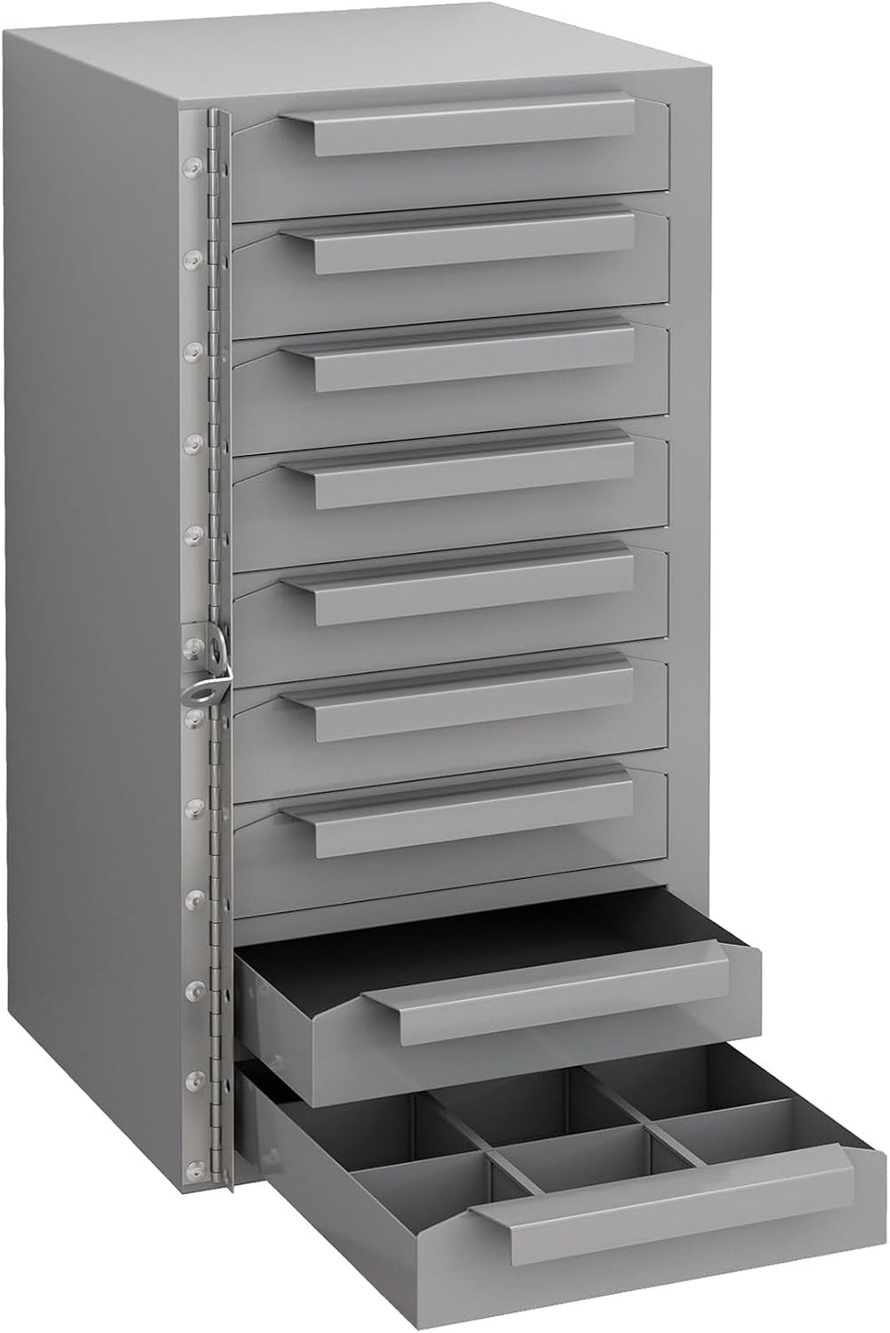 9-Drawer Storage Cabinet, Lockable Steel Parts Cabinet Bolt Bin