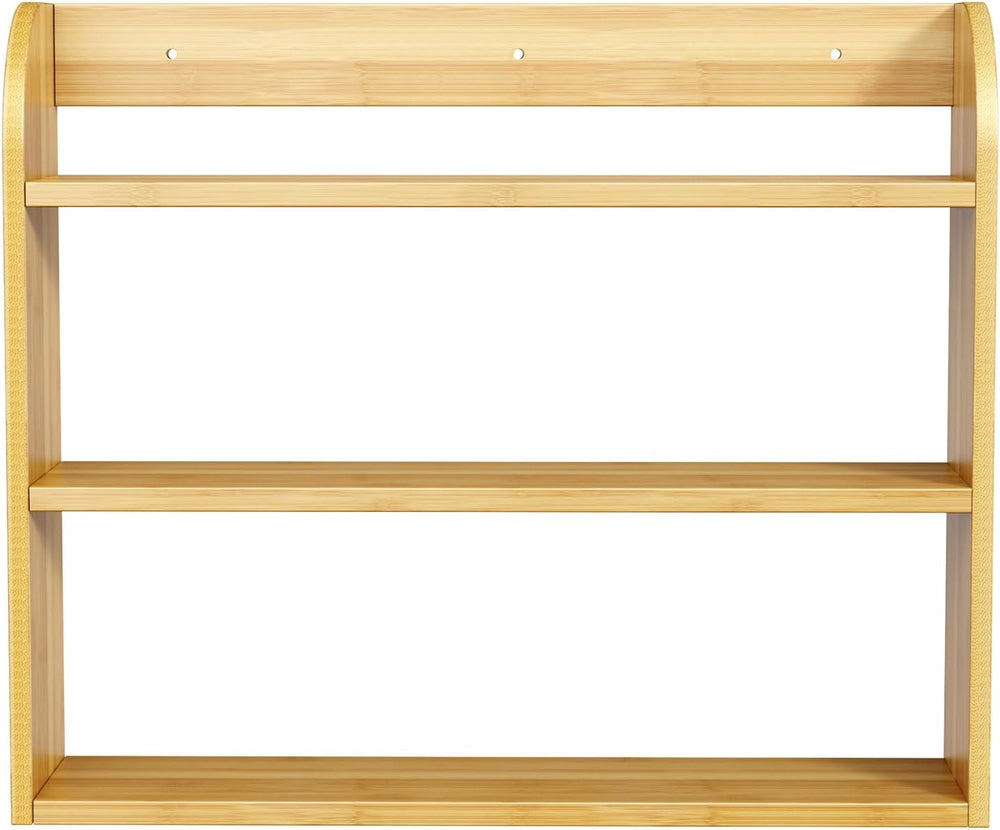 ROMGUAR CRAFT 3 Tier Long Bamboo Spice Rack, Natural