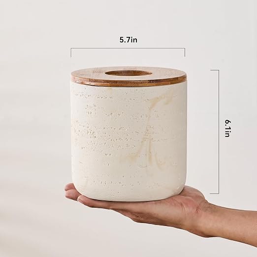 Natural Travertine Textures Beige Mini Trash Can - Image 2