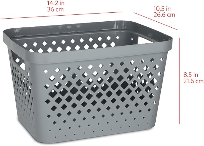 Glad Plastic Storage Basket Set, Value Pack of 6 | Open Storage Bins - Image 5