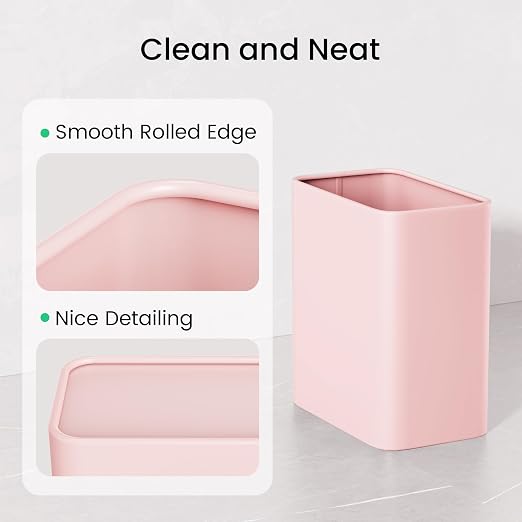 Cesun Pink Bathroom Trash Can 2.1 Gallon Wastebasket, Small Modern Metal - Image 5