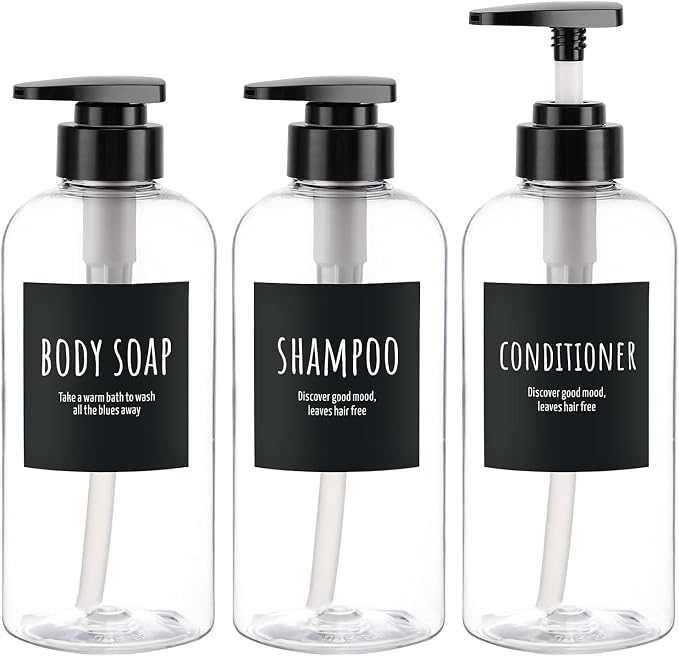 Segbeauty 3pcs Refillable Shower Bottles, 500ml Each by Segbeauty
