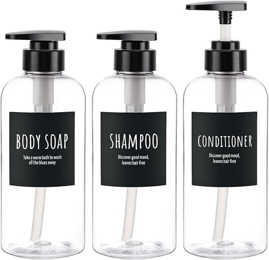 Segbeauty 3pcs Refillable Shower Bottles, 500ml Each by Segbeauty