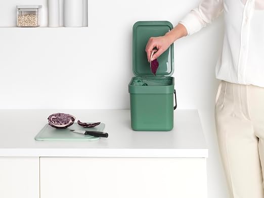 Brabantia Sort & Go Food Trash Can Small Countertop Kitchen Compost Caddy - Image 7