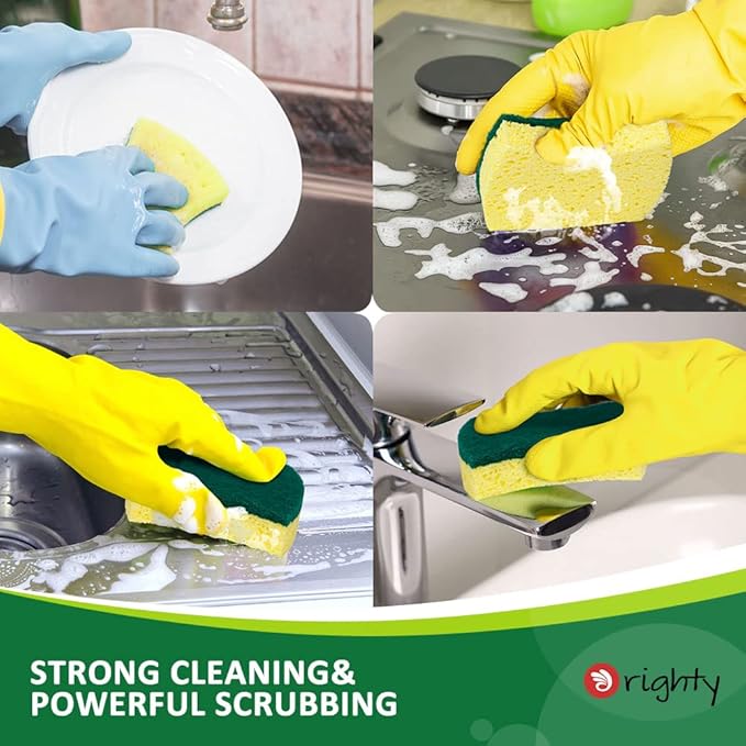 ORIGHTY Heavy Duty Cellulose Scrub Sponges Kitchen, Powerful Scrubbing & - Image 3