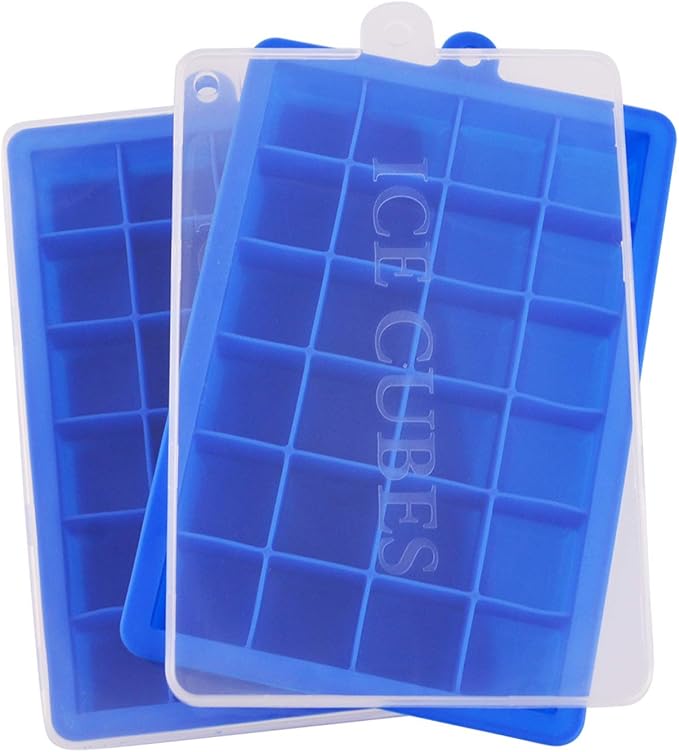 Ice Cube Tray, Silicone Square Ice Trays Easy Release Stackable Ice Cube Mold by Guardians