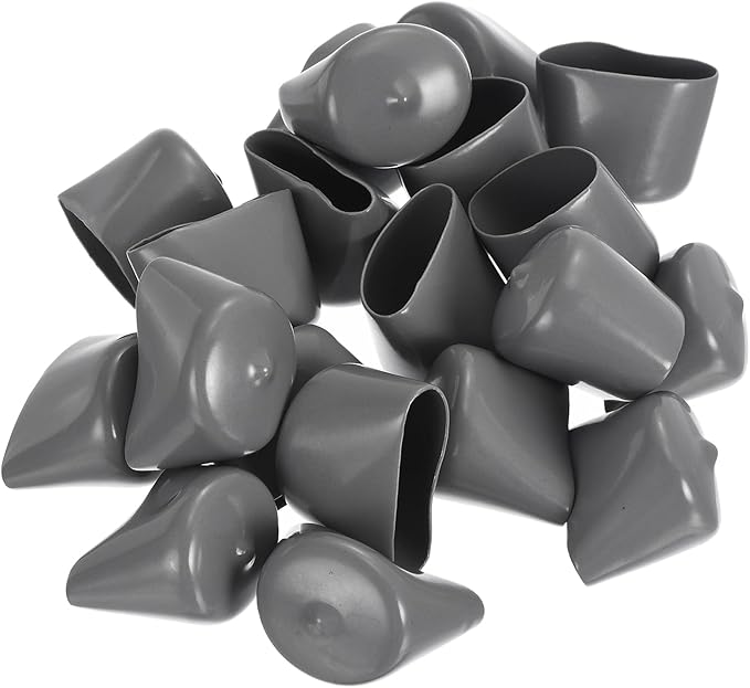 uxcell 20pcs Rubber End Caps 33mm ID Vinyl Cap Cover Screw Protectors Dark Grey - Image 4