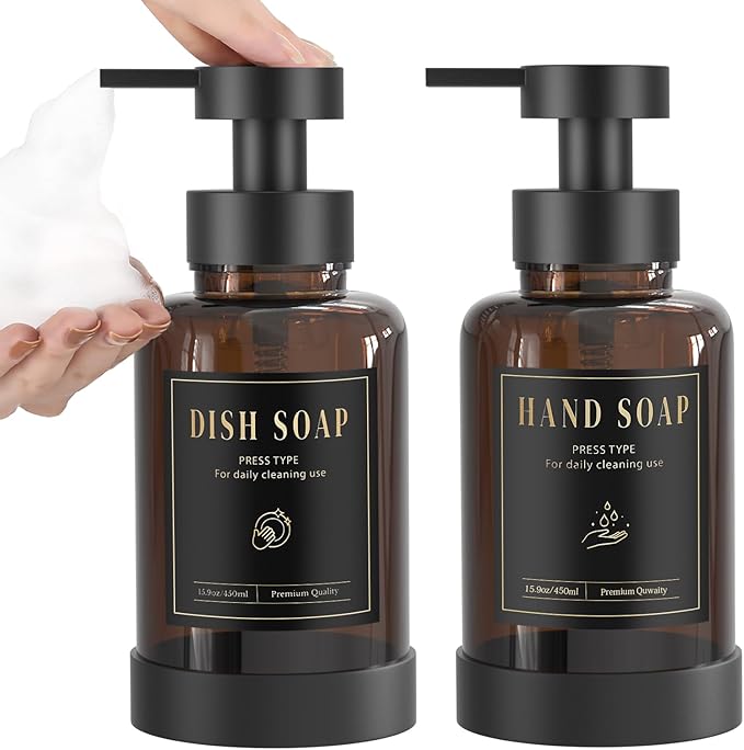 Luxspire Foaming Soap Dispenser, Glass Foam Pump Soap Dispenser, Non-Slip Hand by Luxspire