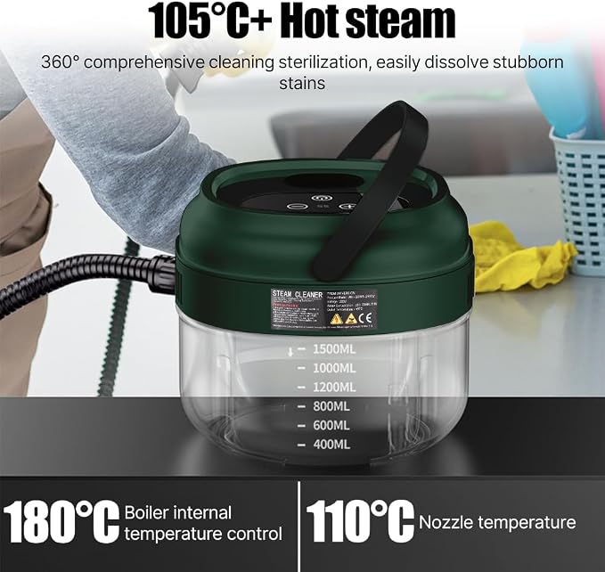 Irishom Pressurized Handheld Steam Cleaner - Image 3