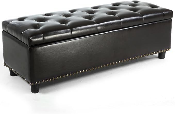 BELLEZE 47" Storage Ottoman, Storage Bench by BELLEZE