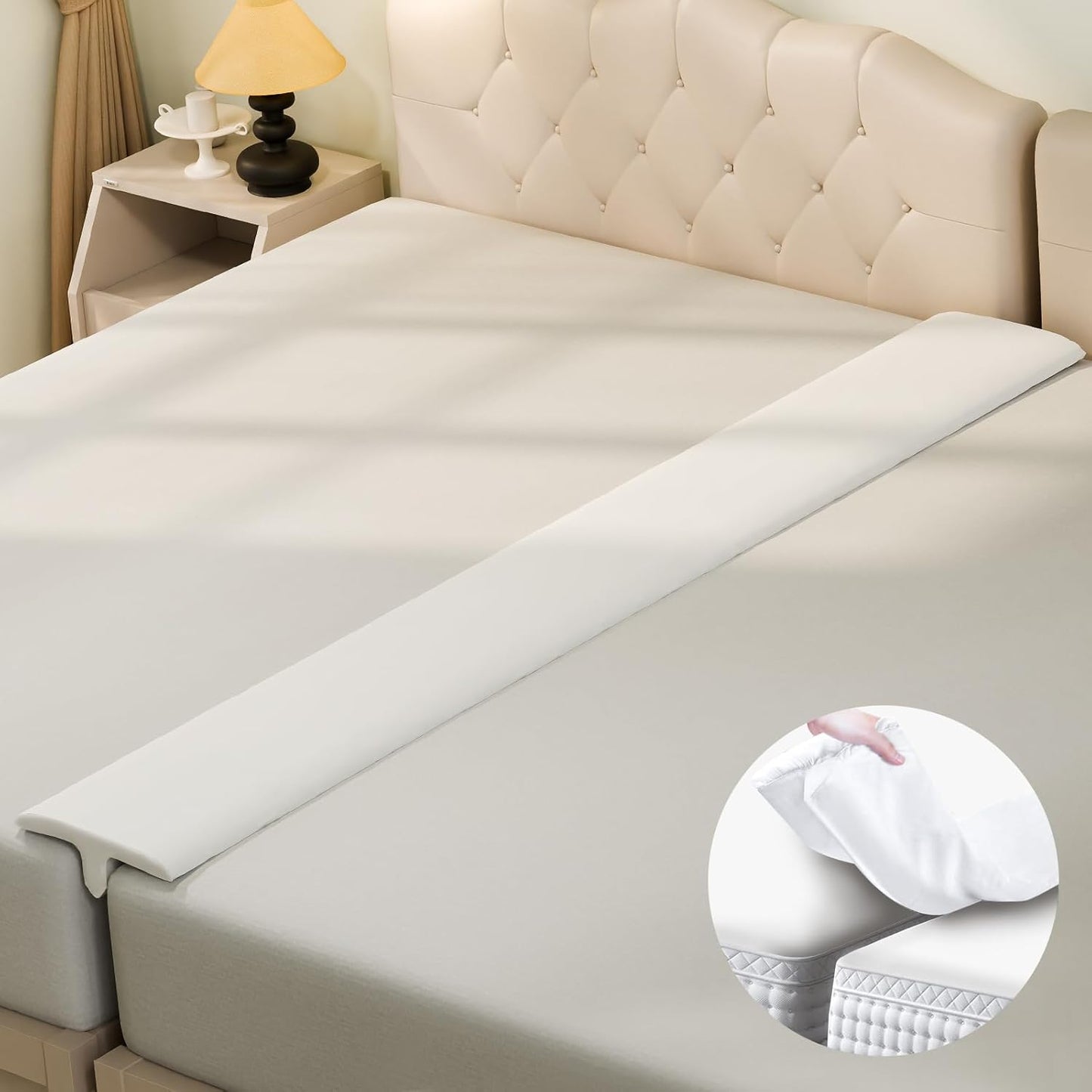ENITYA 12" Wide Split King Gap Filler for Adjustable Bed, Fits 0–3″ Gap, Bed Bridge Twin XL to King Converter, Mattress Connector with Removable Cover, Suit for Guest/Hotel/Family Room, Easy Install