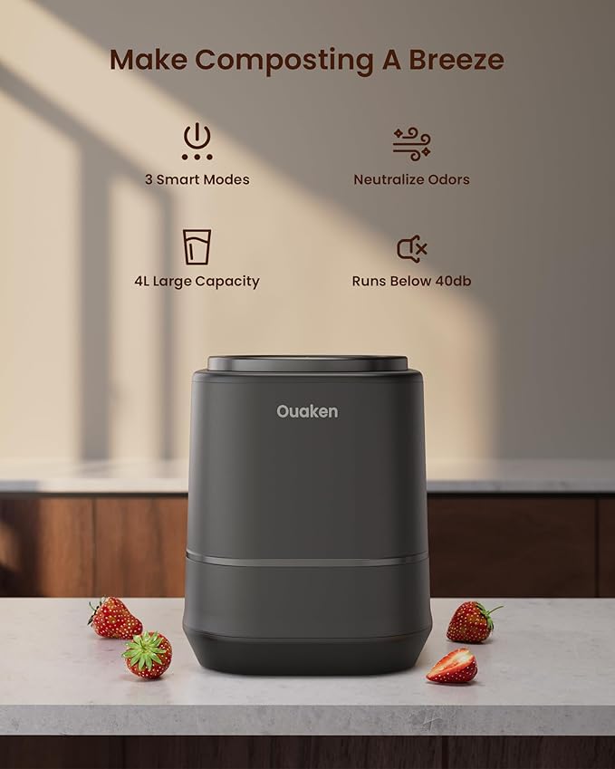 Electric Composter for Kitchen - 4L Countertop Indoor Compost Bin Smart - Image 2